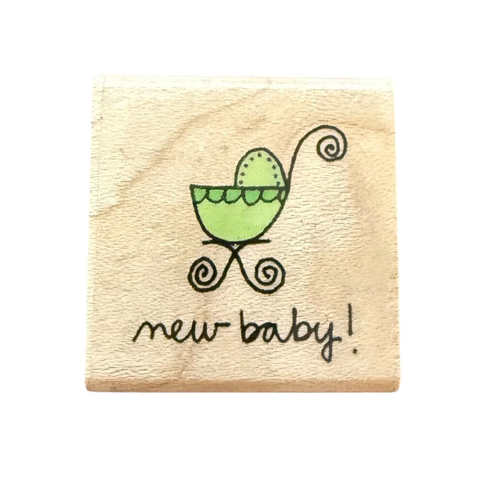 All Night Media New Baby Carriage 487B42 Rubber Stamp
